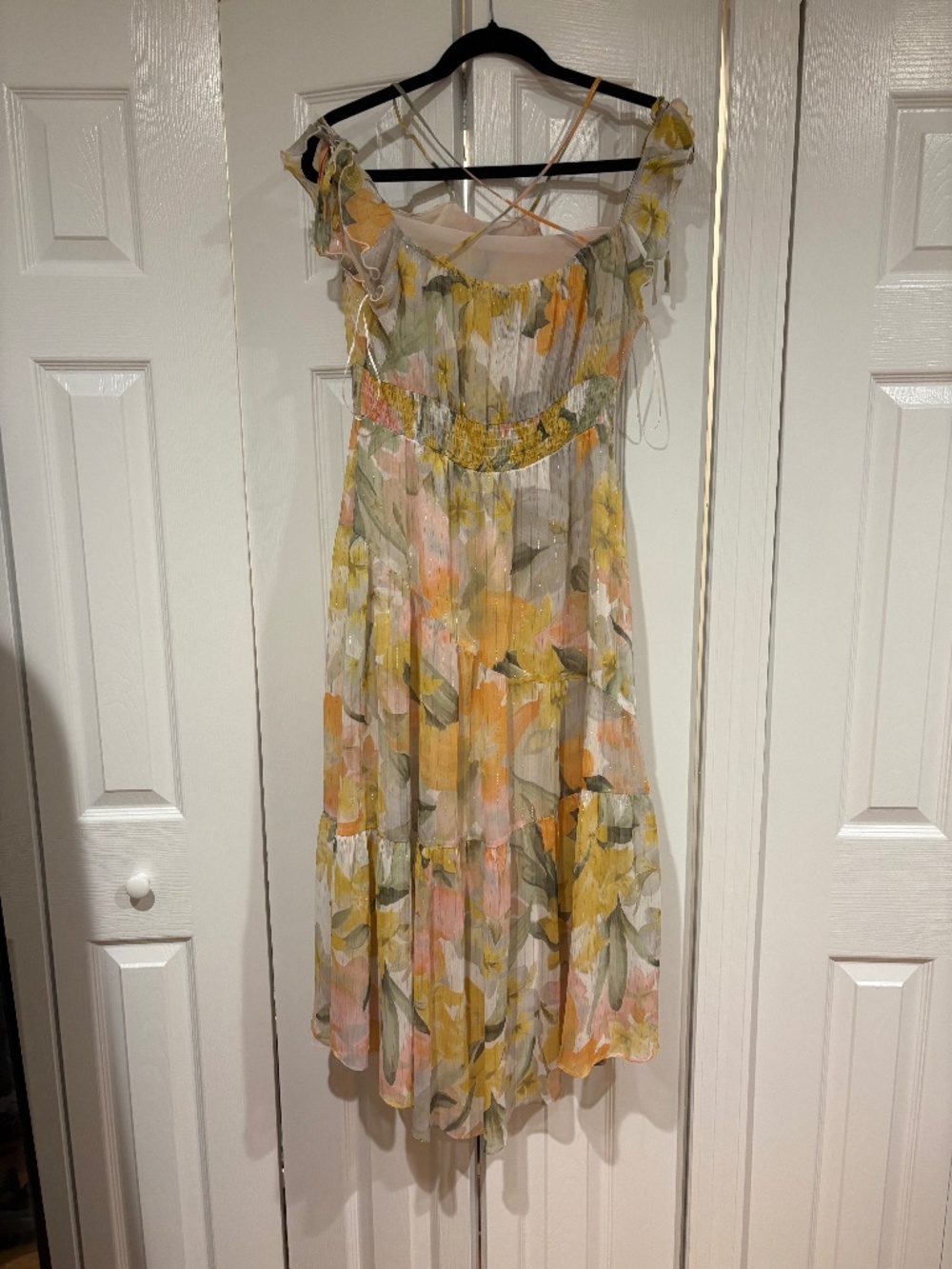 Zara yellow flower dress off the shower straps
